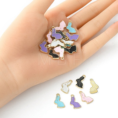 20Pcs 5 Colors Alloy Enamel Pendants ENAM-YW0003-01-1