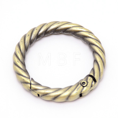 Zinc Alloy Spring Gate Rings PALLOY-WH0081-51B-01-1