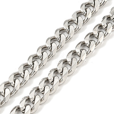 201 Stainless Steel Curb Chain Necklaces for Men NJEW-Q336-08F-P-1