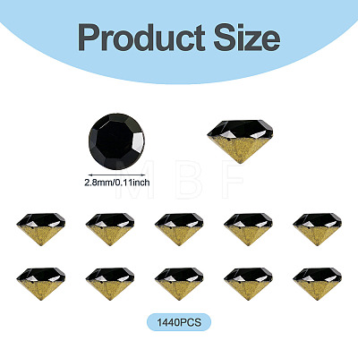 1 Bag Pointed Back Glass Rhinestone Cabochons RGLA-TADJ0001-01A-01-1