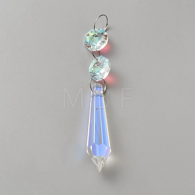Crystal Glass Hanging Sun Catcher AJEW-TAC0040-11B-1