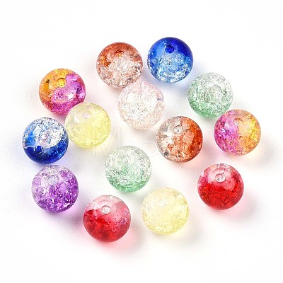 Baking Painted Transparent Crackle Glass Beads DGLA-Q018-8mm-M01-1