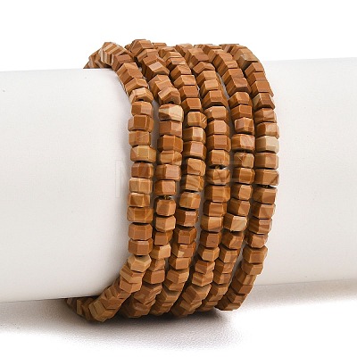Natural Yellow Wood Lace Stone Wooden Jasper Beads Strands G-G345-C13-2x4mm-1