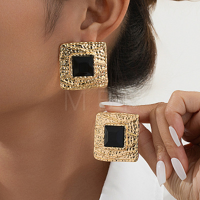 Alloy & Acrylic Stud Earrings FS-WG485A1-01-1