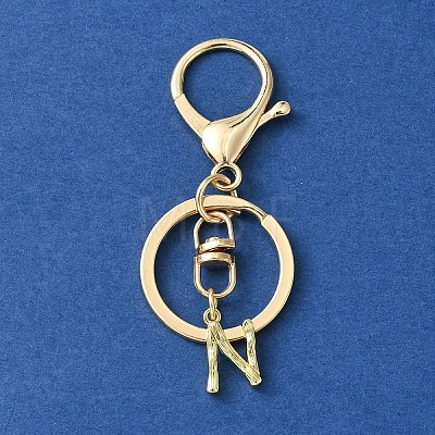 Alloy Initial Letter Charm Keychains KEYC-YW00006-14-1