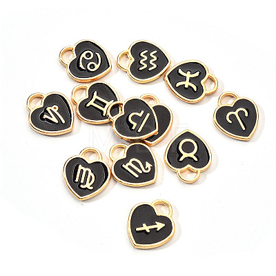 Light Gold Plated Alloy Enamel Pendants ENAM-R055-05B-1