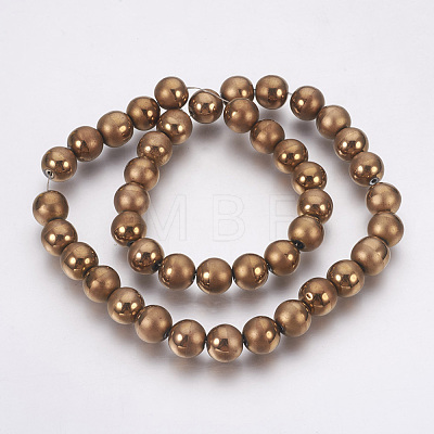 Electroplate Non-Magnetic Synthetic Hematite Beads Strands G-F585-A-10mm-1