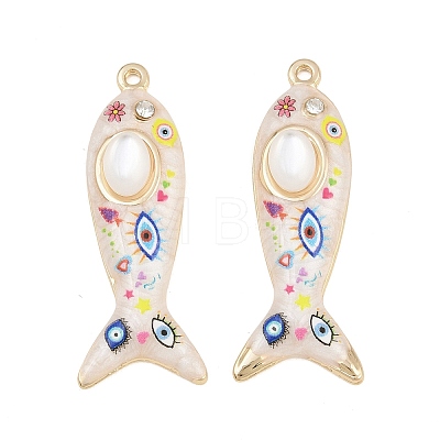 Printed Alloy Enamel Pendants RB-CBAA915-02G-05-1