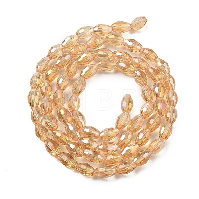 Transparent Electroplate Glass Beads Strands EGLA-A037-T6x8mm-B05-1