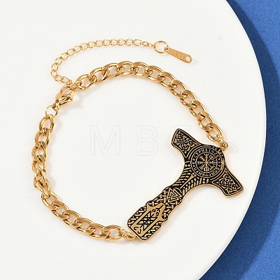 304 Stainless Steel Enamel Link Bracelets BJEW-P356-01A-G-1