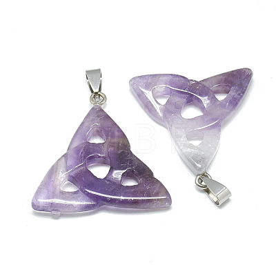 Natural Amethyst Pendants G-T088-16-1