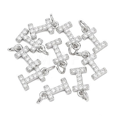SHEGRACE Brass Micro Pave Clear Cubic Zirconia Pendants XGRQ29911-394P-I-1