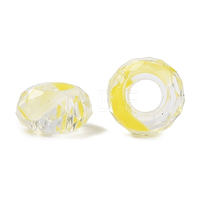 Two Tone Glass European Beads GDA009-2-1