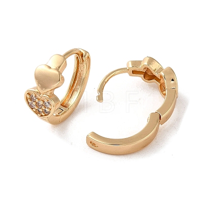 Brass Micro Pave Cubic Zirconia Hoop Earrings EJEW-C073-21KCG-1