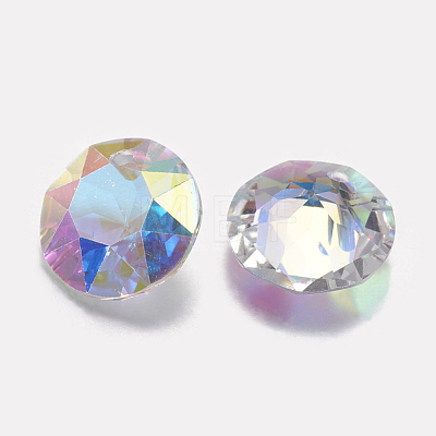 Faceted Glass Rhinestone Charms RGLA-F051-10mm-001AB-1