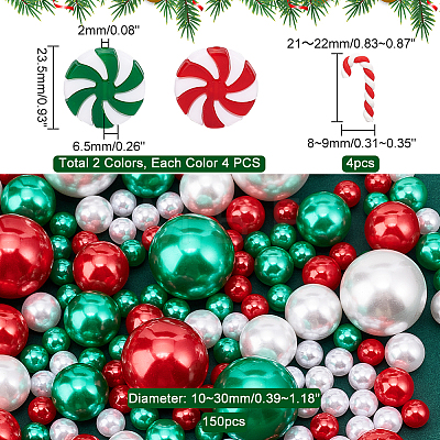   12Pcs Christmas Plastic Beads & Handmade Polymer Clay Cabochons KY-PH0001-78-1