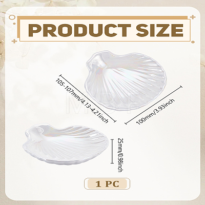 1Pc Shell Shaped Porcelain Jewelry Plate DJEW-LP0001-29-1