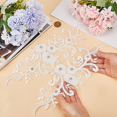 Sew on Flower Appliques PATC-WH0005-42B-1