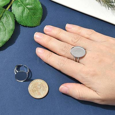 304 Stainless Steel Cuff Rings Components STAS-Z138-02P-03-1