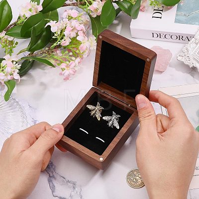 Wood Cuff-link Gift Storage Magnetic Boxes CON-WH0089-265A-1