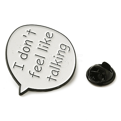 Word I Don't Feel Like Talking Alloy Enamel Pins JEWB-U009-08B-1