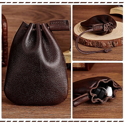 Leather Drawstring Wallets AJEW-WH0307-67B-1