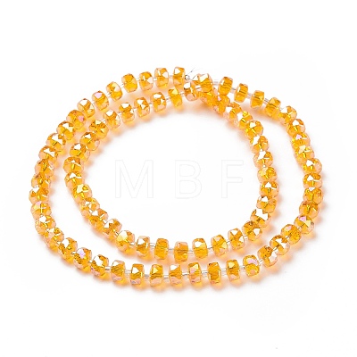 Electroplate Transparent Glass Beads Strands EGLA-H101-03C-1