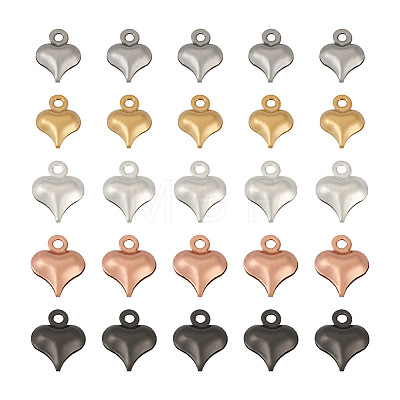 Beadthoven 100Pcs 5 Color Stainless Steel Pendants STAS-BT0001-14-1