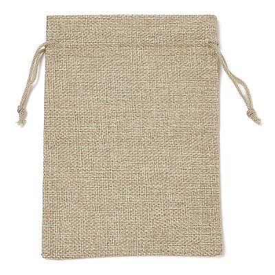 Christmas Printed Burlap Packing Pouches Drawstring Bags ABAG-Q053-02B-08-1