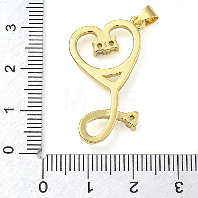 Rack Plating Brass Micro Pave Cubic Zirconia Pendants KK-Z063-40A-G-1