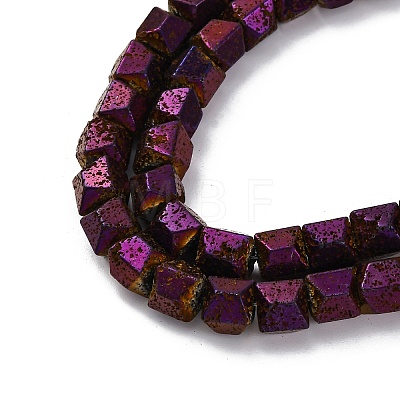 Electroplated Natural Lava Rock Beads Strands G-A256-D01-01I-1