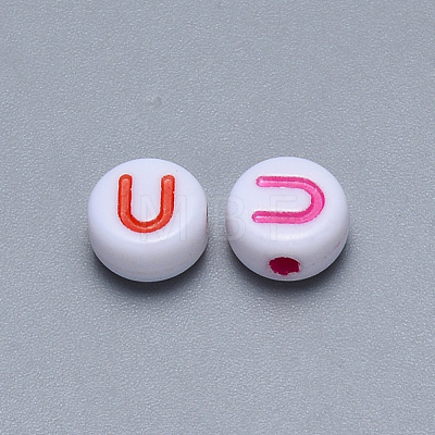 Craft Acrylic Horizontal Hole Letter Beads SACR-S201-11U-1