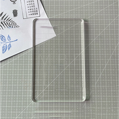 Rounded Corner Transparent Acrylic Stamping Blocks Tools SCRA-PW0004-017A-02-1