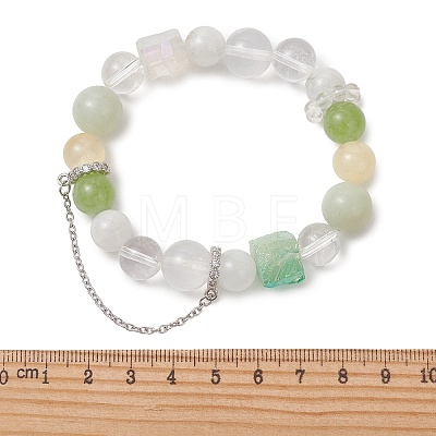 Natural Mixed Gemstone Beaded Stretch Bracelets for Women BJEW-TA00739-04-1