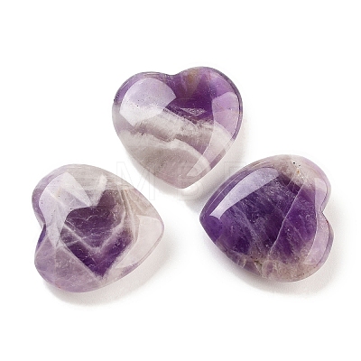 Heart Natural Amethyst Worry Stone G-C134-06A-26-1