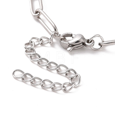 304 Stainless Steel Paperclip Chain Bracelet for Men Women BJEW-E031-03P-02-1