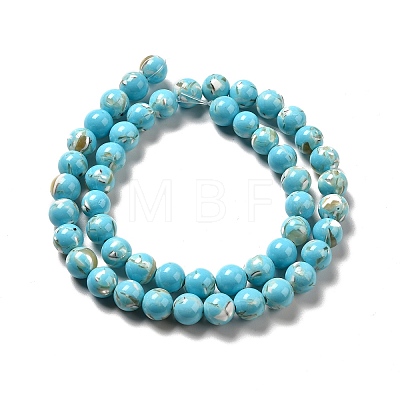 Synthetic Turquoise and Sea Shell Assembled Beads Strands G-D482-01D-07-1