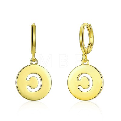 Brass Dangle Hoop Earrings EJEW-BB31946-1