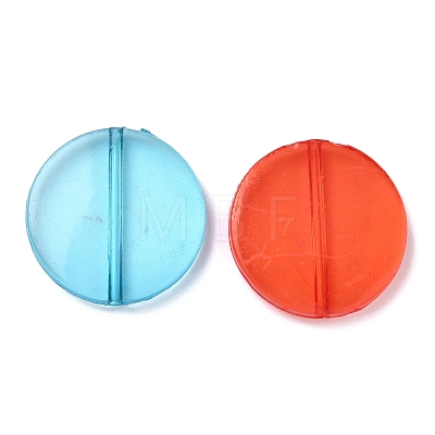 Flat Round Transparent Acrylic Beads MACR-R546-26-1