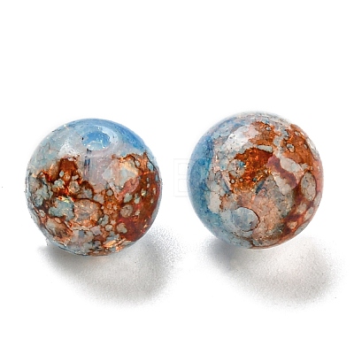 Transparent Spray Painting Crackle Glass Beads GLAA-L046-01A-02-1