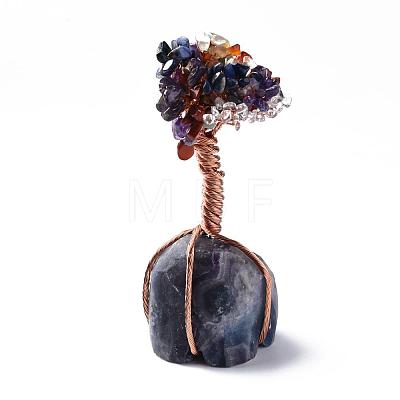 Natural Gemstone Chips and Fluorite Pedestal  Display Decorations G-S282-02-1