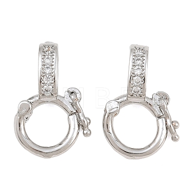 Brass Micro Pave Clear Cubic Zirconia Twister Clasp CU-CBA7BFE-05P-1