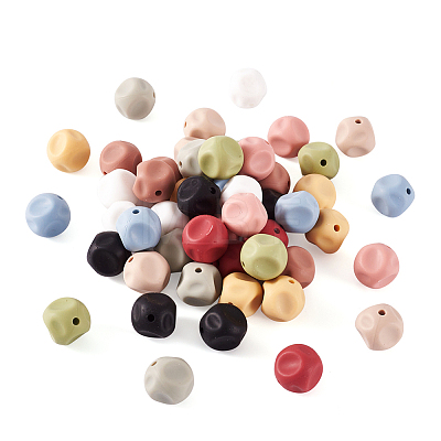  60Pcs 10 Colors Cube Food Grade Eco-Friendly Silicone Beads SIL-TA0001-54A-1