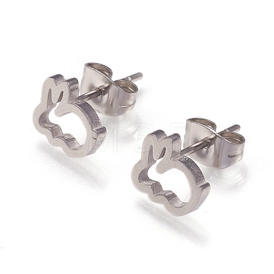 Tarnish Resistant 304 Stainless Steel Stud Earrings EJEW-N045-04P-1