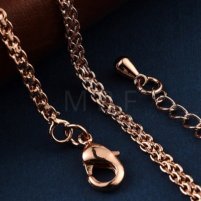 Brass Rope Chain Bracelets for Women BJEW-G735-08RG-1