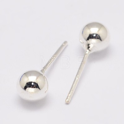 925 Sterling Silver Stud Earrings STER-K028-01S-3mm-1