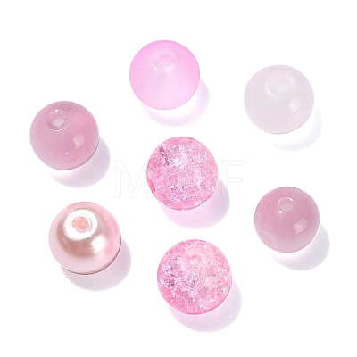100Pcs Transparent Frosted Glass Beads Strands GLAA-CJ0002-07-1