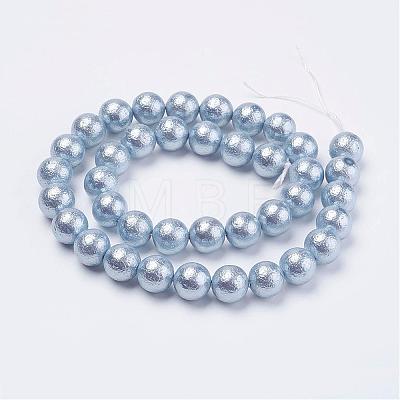 Wrinkle Textured Shell Pearl Beads Strands BSHE-E016-12mm-M-1