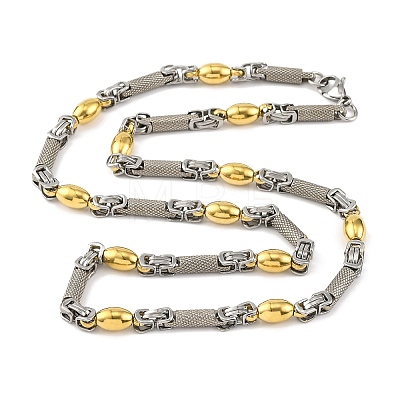 201 Stainless Steel Column Links Chain Necklace NJEW-F22-39I-GP-1