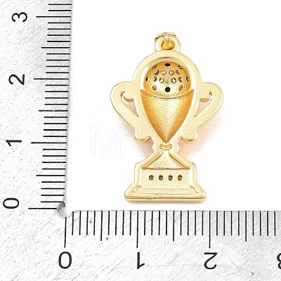 Brass Micro Pave Clear Cubic Zirconia Pendants CU-CBA765C-04C-G-1